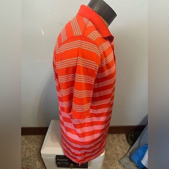 Nike Tour Performance DriFit Mens Medium Short Sleeve Striped Polo - Picture 2 of 7